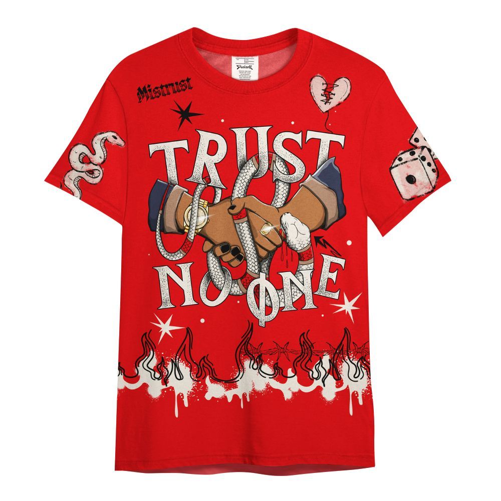 Shirt To Match Low OG Howard University 1s - Trust No One Snake-Bite Doodle Crayon All Over Print