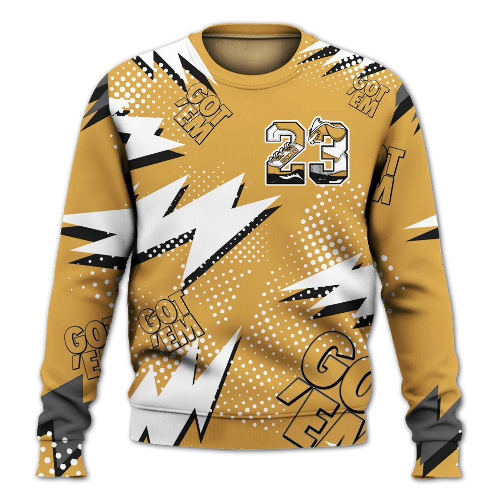 Sweatshirt To Match Low OG Rookie Of The Year 1s - Custom Name Number 23 5s All Over Print