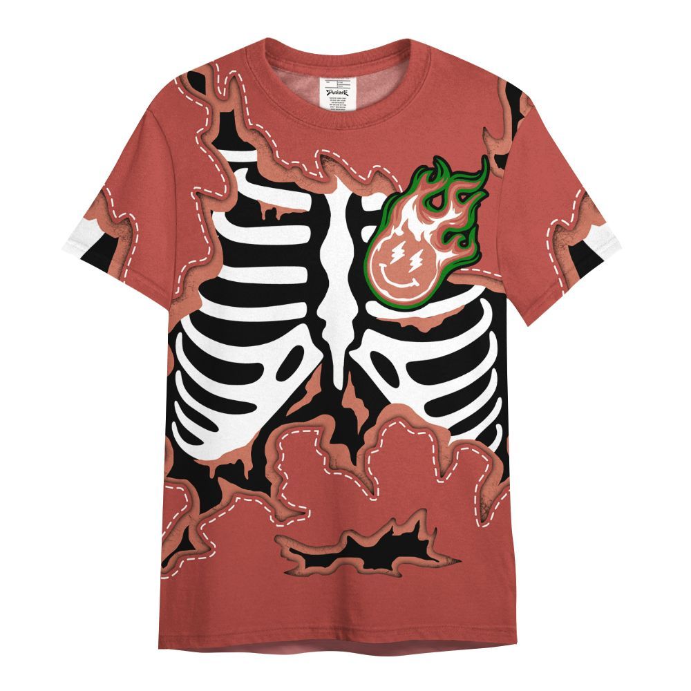 Shirt To Match Dune Red 13s - Skeleton Smiley Face All Over Print
