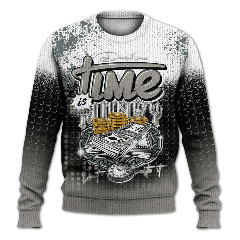 Knitted Sweater To Match Cool Grey 9s - Halftone Time Is Money