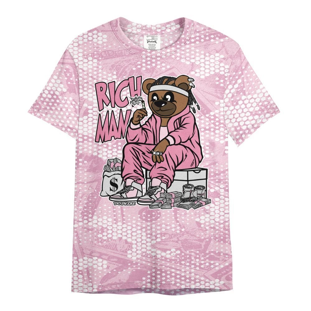 Shirt To Match Orchid 4s - Rich Man Bear Banknotes Art All Over Print