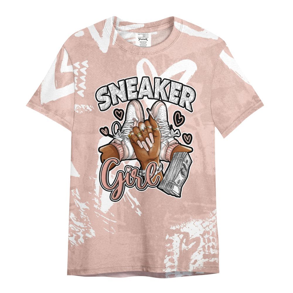 Shirt To Match Low Legend Pink 11s - Sneakerz Girlz Heart Grunge All Over Print