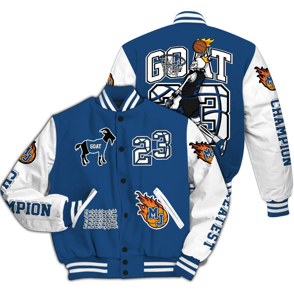Varsity Jacket To Match High OG Midnight Navy 1s - 23 G.0.A.T Jump Up Basketball All Over Print