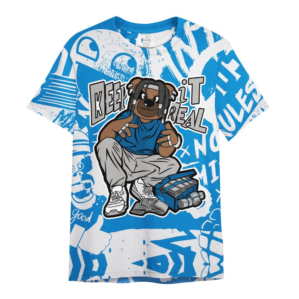 Shirt To Match Industrial Blue 4s - Keep_in Auth Bear Monogram Graffiti Shirt Unisex