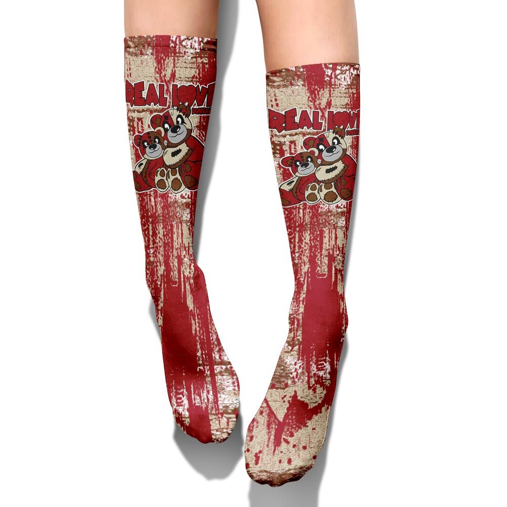 Sock To Match Archaeo Brown 5s - Sincere Fondness Bear Graphic Unisex