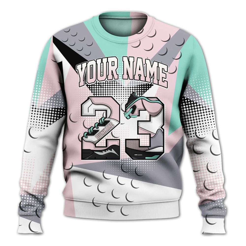 Sweatshirt To Match Retro Easter 5s - Poly Custom Name Number 23 5s All Over Print