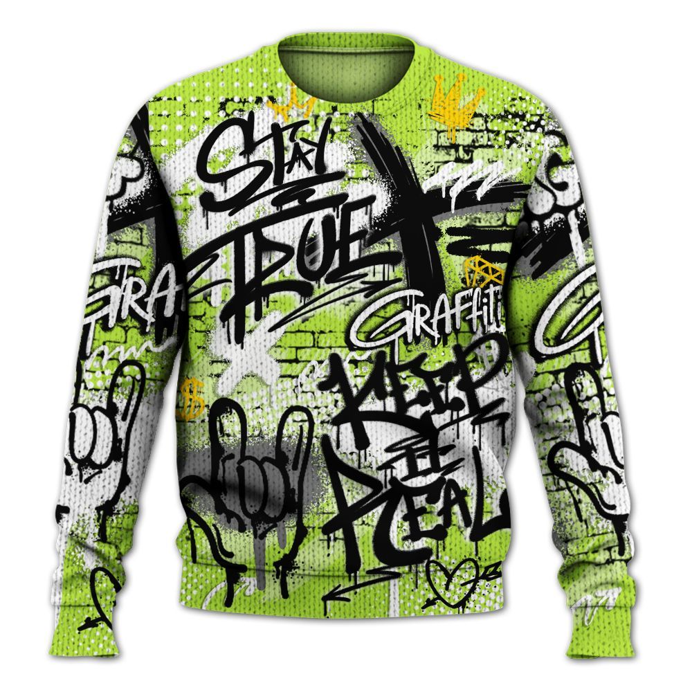 Knitted Sweater To Match Air Force 1 Low Dance Volt - True It Real Graffiti Streetwear