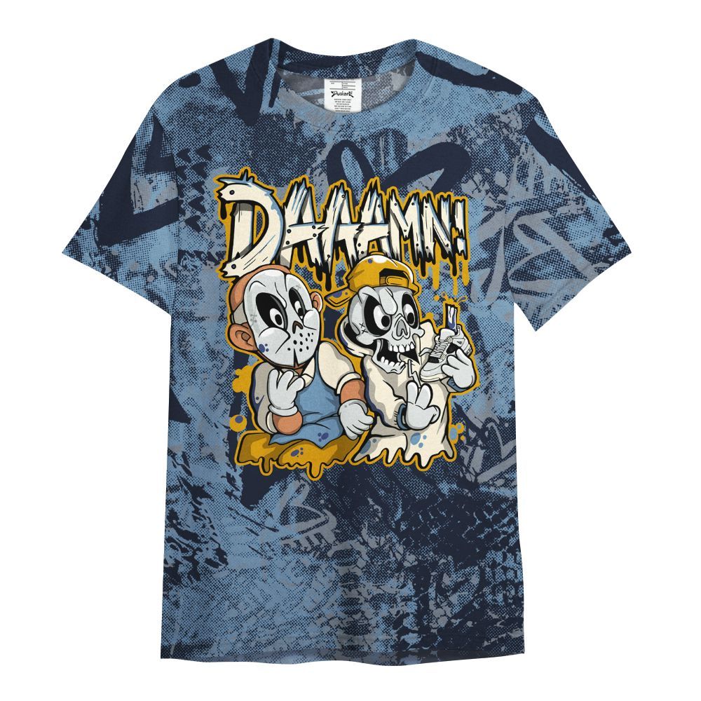 Shirt To Match High OG First In Flight 1s - Damn Shoe Graphic Heart Grunge All Over Print