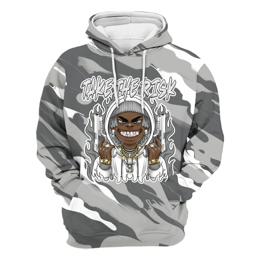 Hoodie To Match Retro Wet Cement 4s - Take The Risk Colored All Over Print