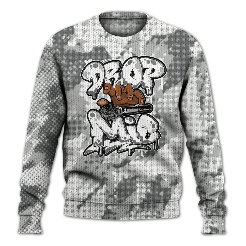 Knitted Sweater To Match Paris Cement Grey 4s - Drop Mic Abstract