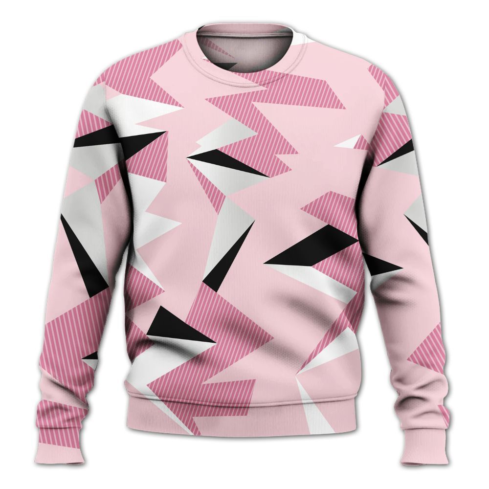 Sweatshirt To Match GS Pearl Pink 12s Shirt, Geometric Camouflage Pattern All Over Print