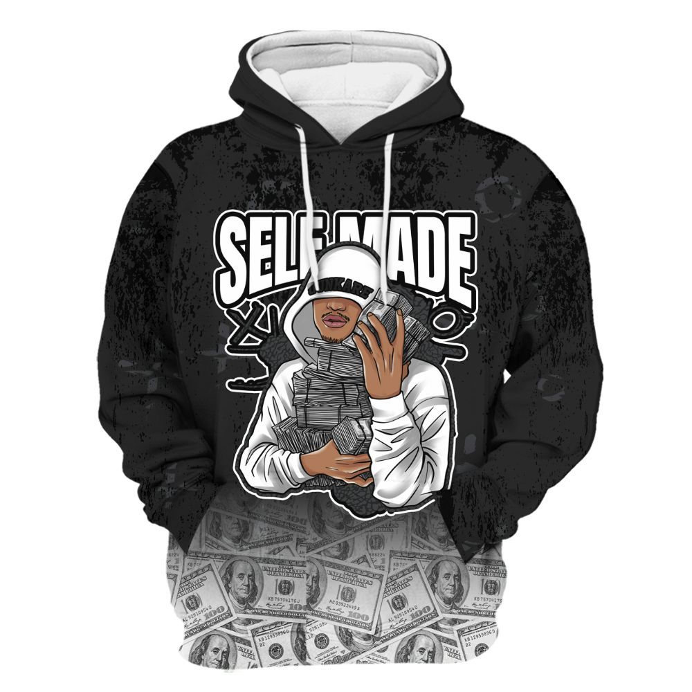 Hoodie To Match Black Cat 3s - Selfmade Unique Grunge All Over Print