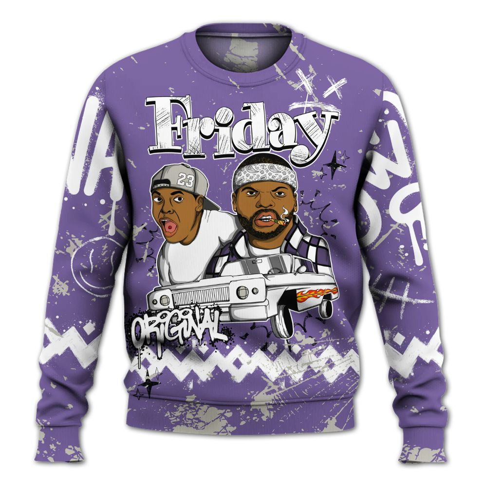Sweatshirt To Match Dunk Low Black Raspberry - Friday Sneaker Crayon All Over Print