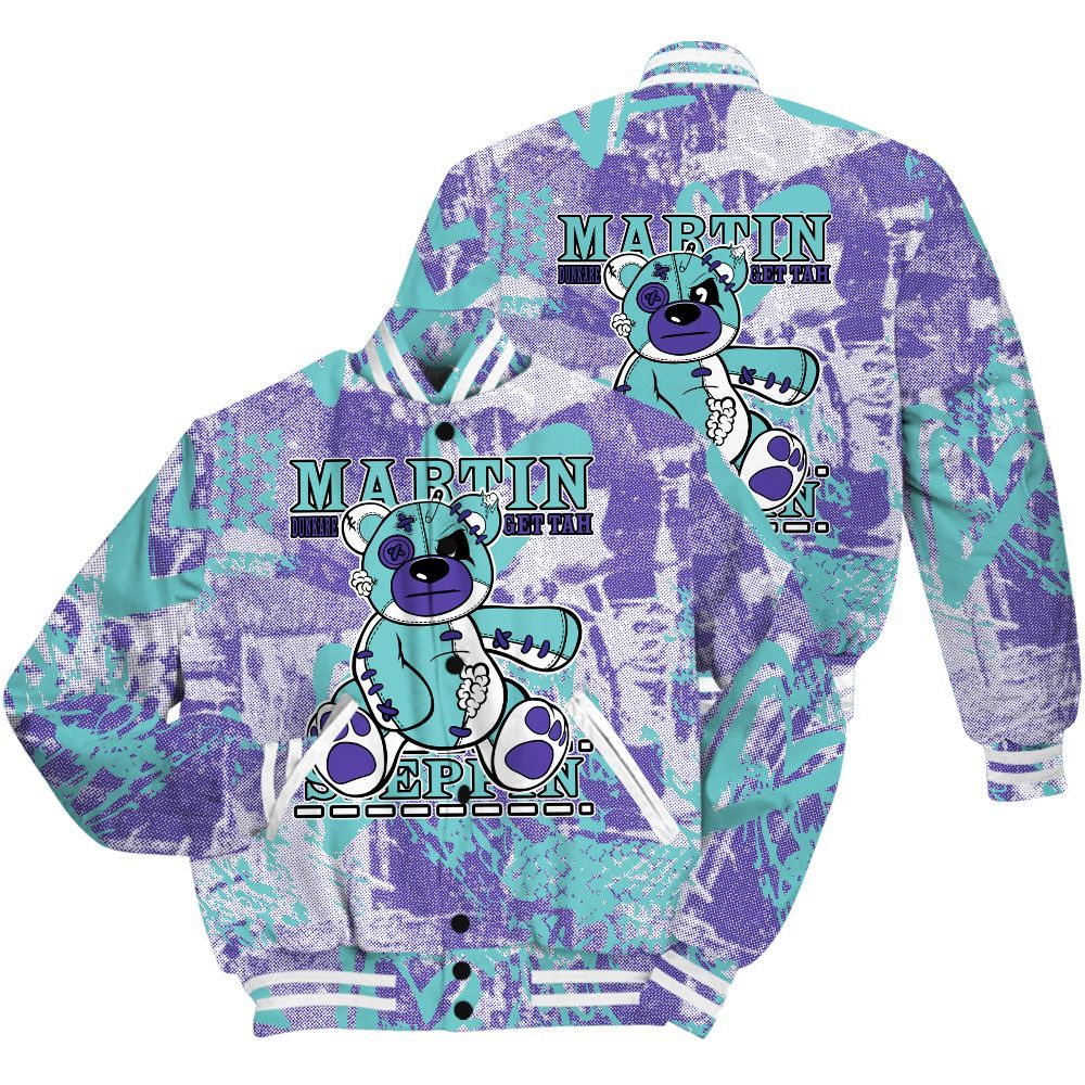 Varsity Jacket To Match Low Hornets 1s Shirt - Tah Steppin Bear Heart Grunge All Over Print