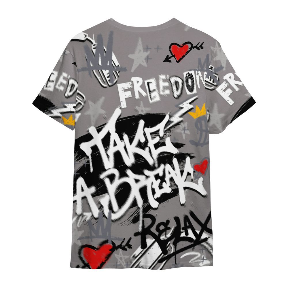 Shirt To Match Cool Grey 11s - Take Break Freedom Graffiti Streetwear All Over Print