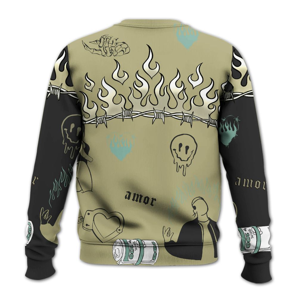 Sweatshirt To Match Dunk Low Suede Olive Aura - Snake Trust No One All Over Print