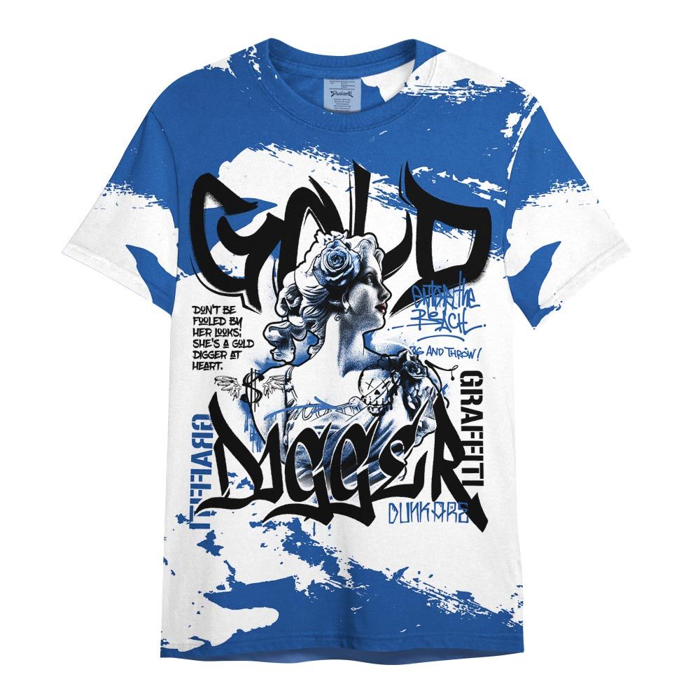 Shirt To Match Low Space Royal 11s - Gold Digger Retro Shirt Outfit
