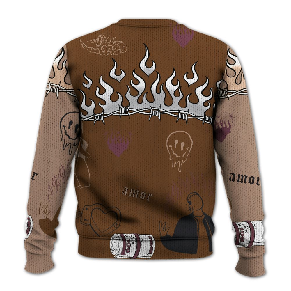 Knitted Sweater To Match Archaeo Brown 3s - Snake Trust No One