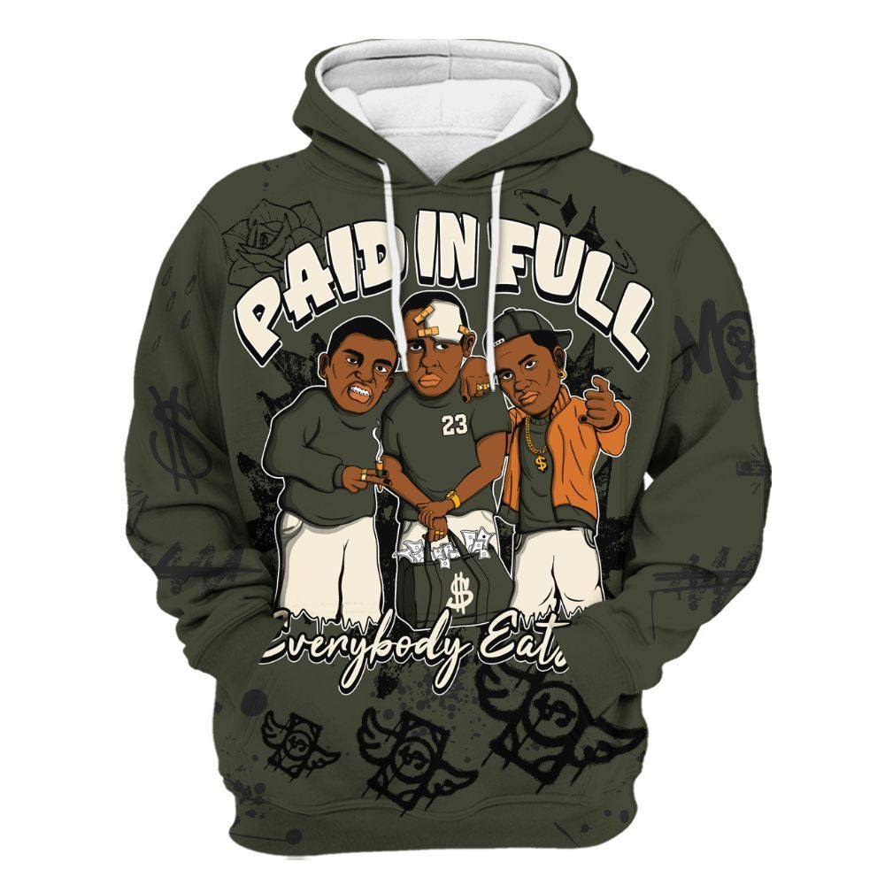 Hoodie To Match Retro Undefeated 4s - Paid In Full Crayon All Over Print