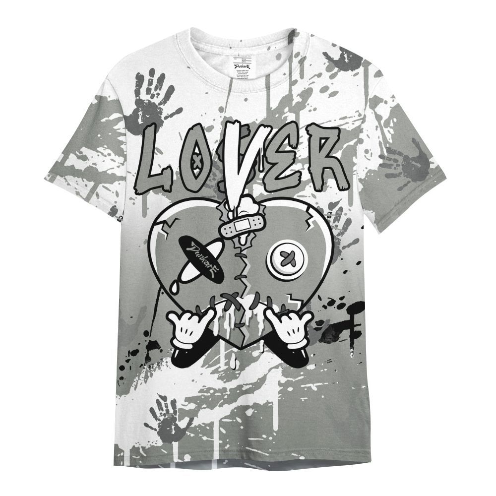 Shirt To Match Paris Cement Grey 4s - Loser Lover Drip Heart All Over Print