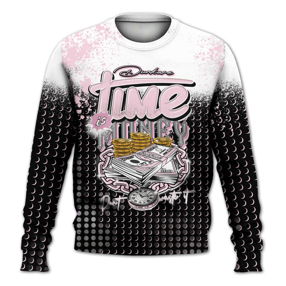 Sweatshirt To Match Orchid 4s - Halftone Time Is Money All Over Print