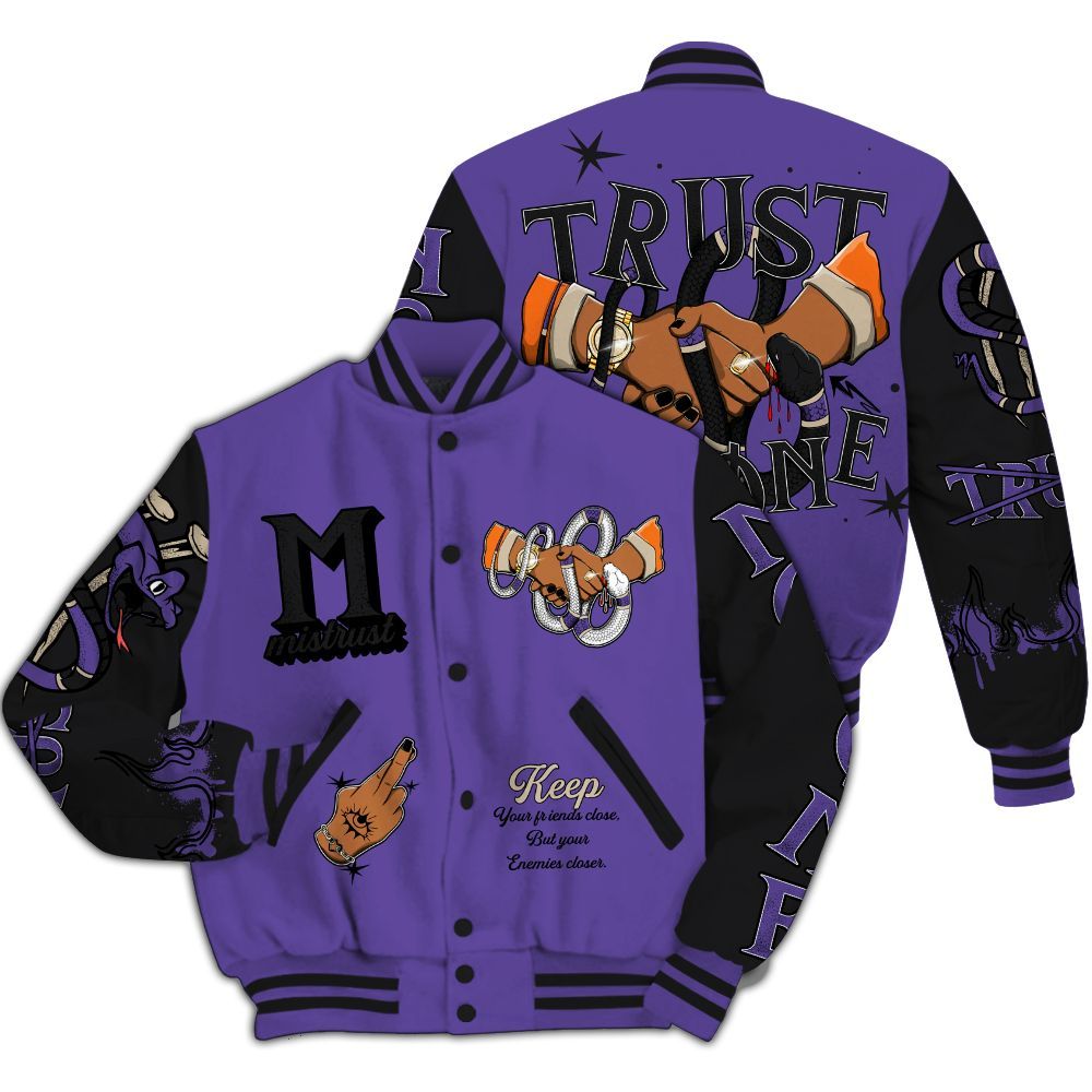 Varsity Jacket To Match Air Max Waffle SP Voltage Purple - Trust No One Snake-Bite Street Style All Over Print