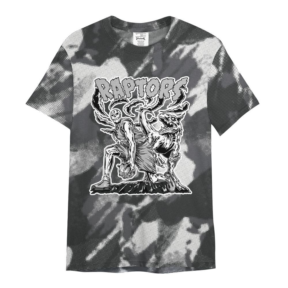 Shirt To Match White Thunder 4s - Raptors Skeleton Abstract Halftone All Over Print