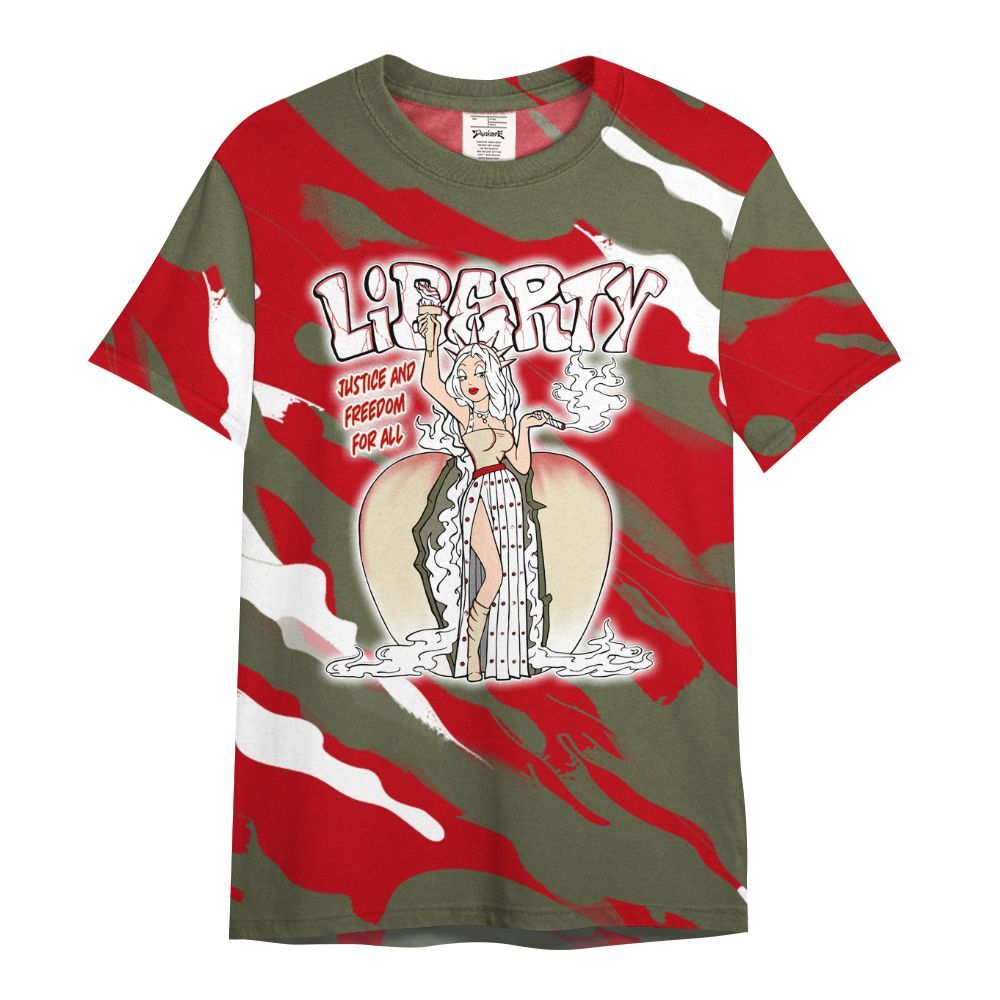 Shirt To Match Travis Scott Low OG Medium Olive 1s - Midwest Cartoon Colored All Over Print