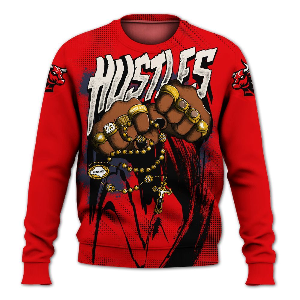 Sweatshirt To Match Low OG Howard University 1s - Hustle Make Money All Over Print