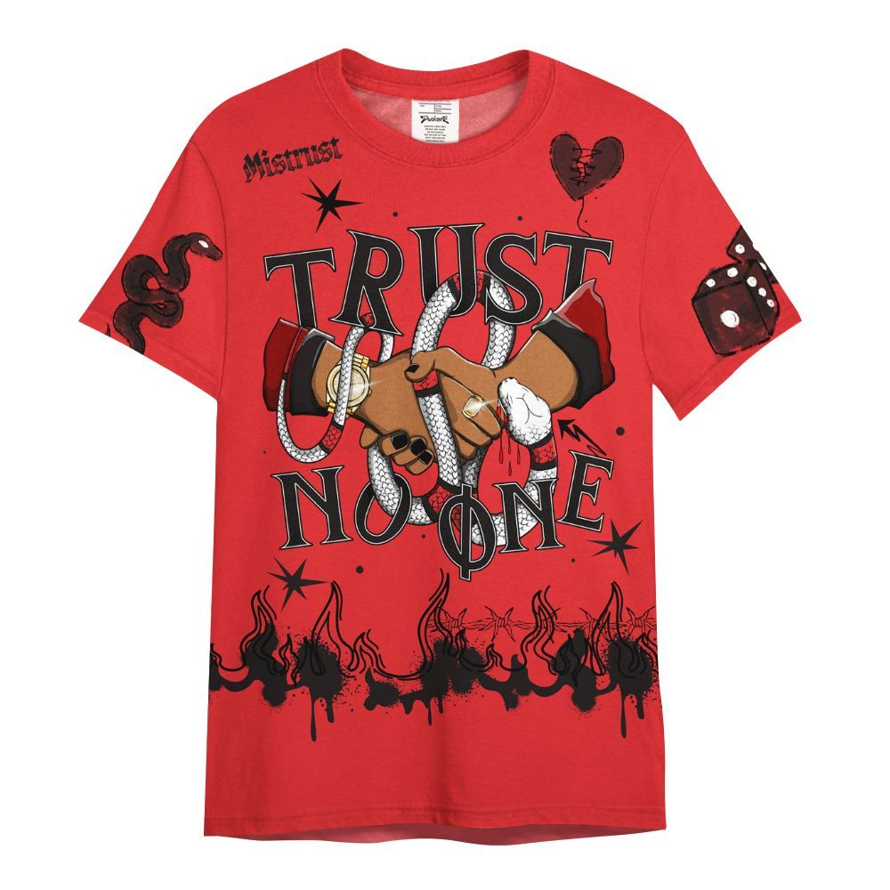 Shirt To Match Chile Red 9s - Trust No One Snake-Bite Doodle Crayon All Over Print