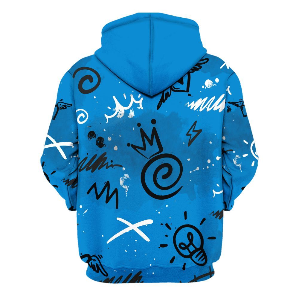 Hoodie To Match High OG FragmentxULA White Black 1s - Drip Been Di2ferent All Over Print