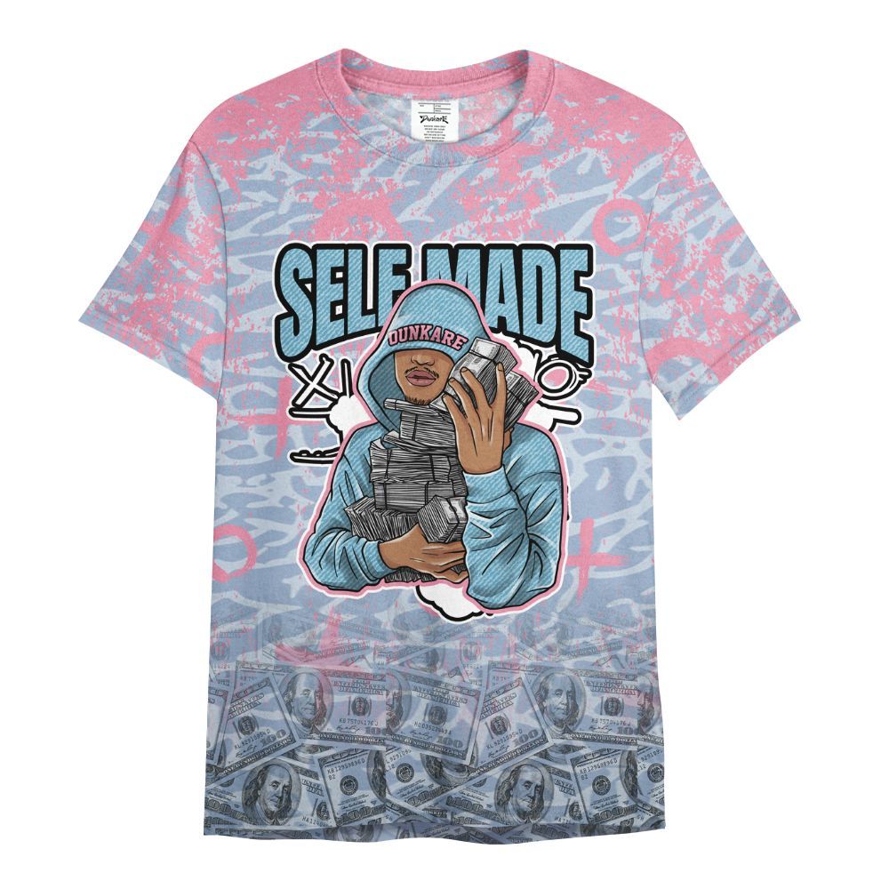 Shirt To Match Denim Pink Glow 3s - Selfmade Unique Grunge All Over Print