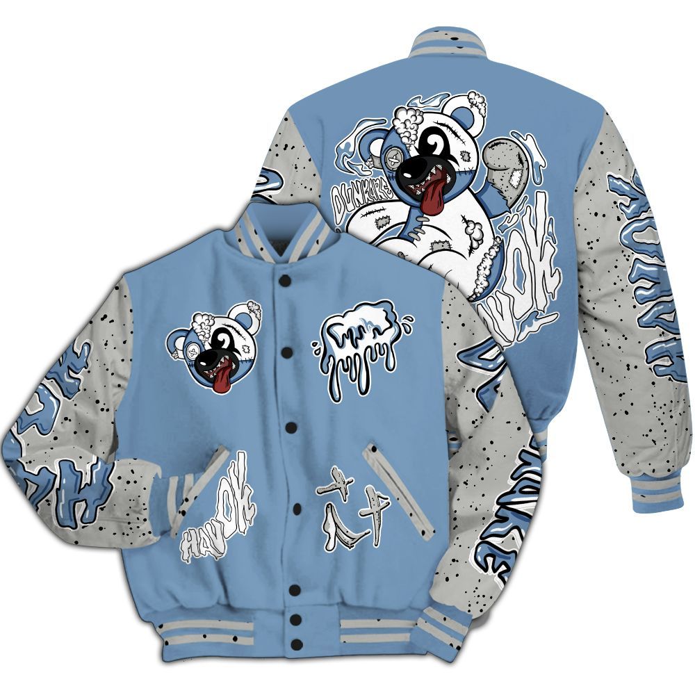 Varsity Jacket To Match University Blue 4s - Havok Bear All Over Print