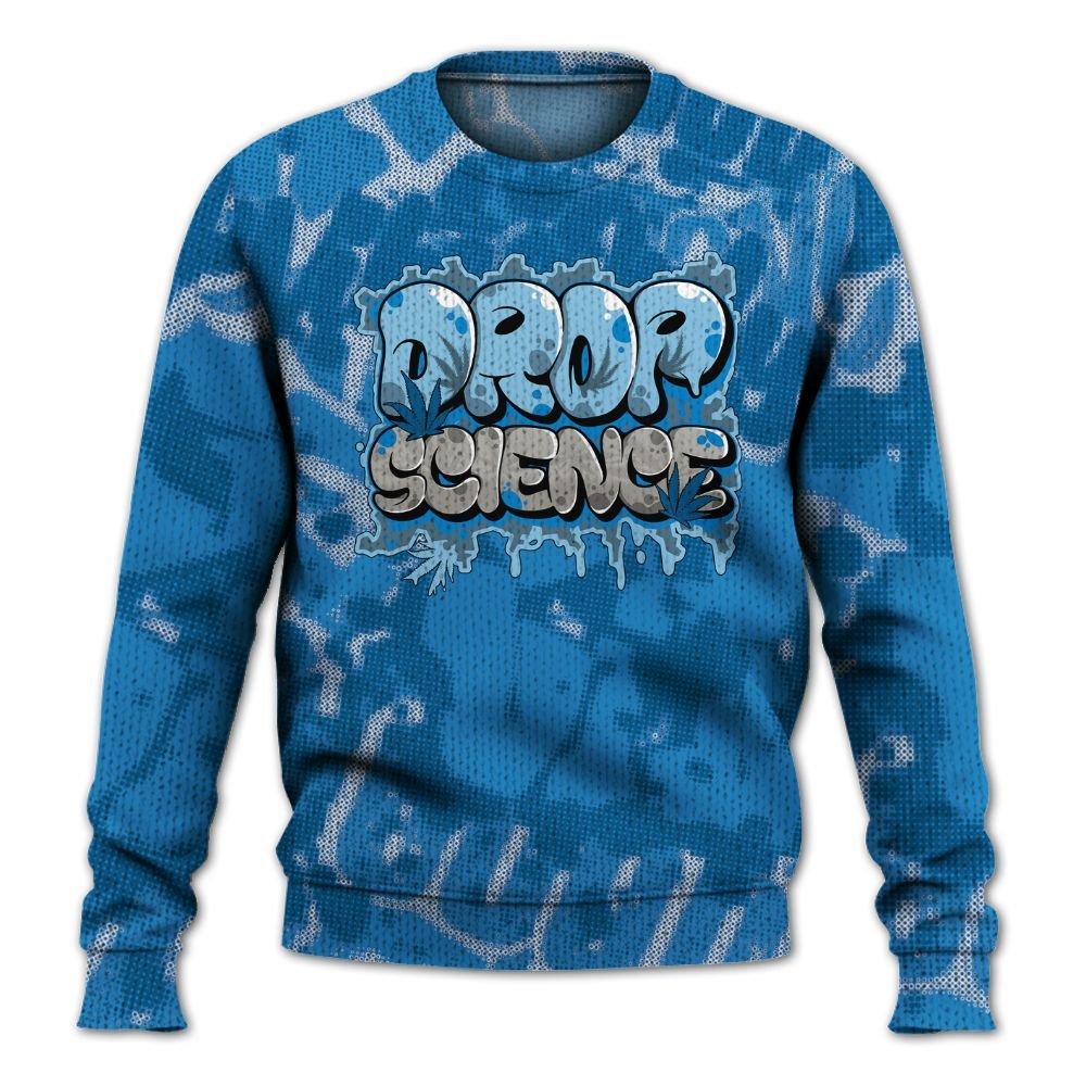 Knitted Sweater To Match Industrial Blue 4s - Drop Science Street