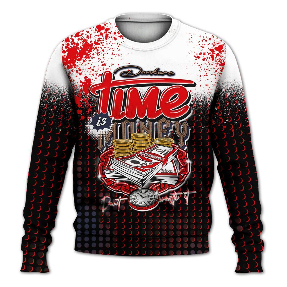 Sweatshirt To Match Low OG Howard Bison 1s - Halftone Time Is Money All Over Print