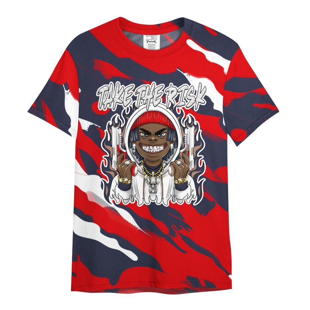 Shirt To Match Low OG Howard Bison 1s - Take The Risk Colored All Over Print