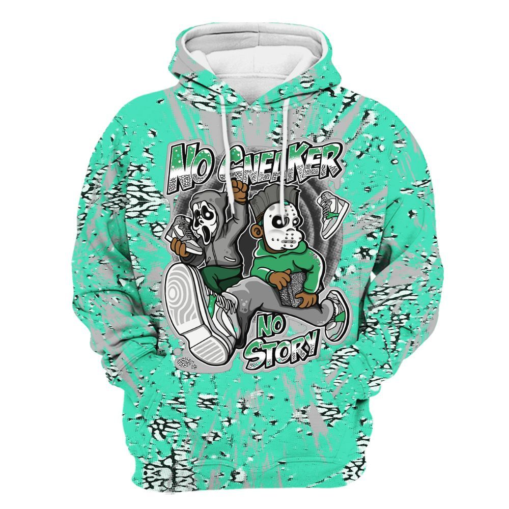 Hoodie To Match Black Green Glow 3s - Sneakers Make Story Graphic Luxury All Over Print