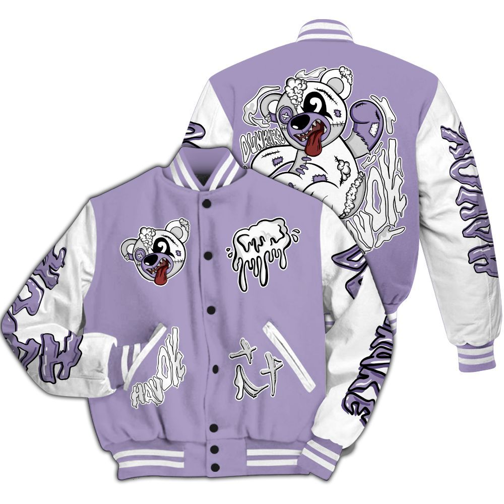 Varsity Jacket To Match Low Pure Violet 11s - Havok Bear All Over Print