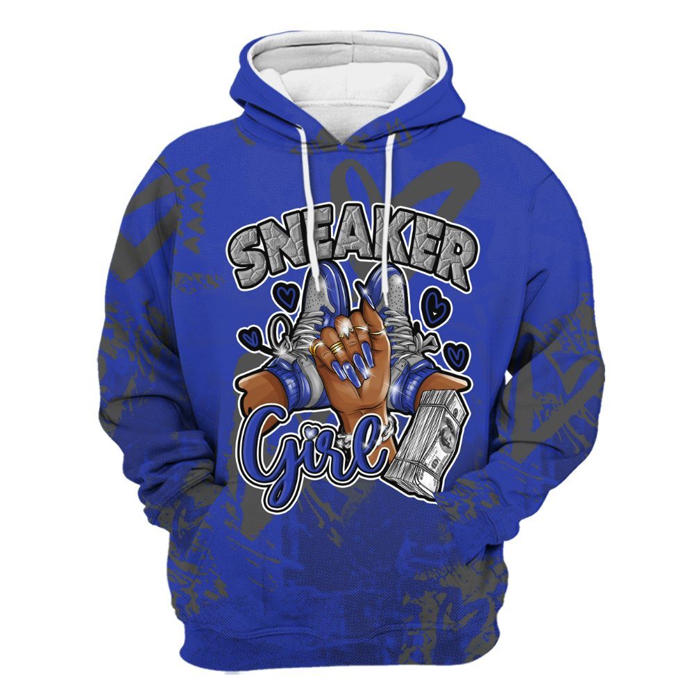 Hoodie To Match Air Max Plus Black Racer Blue - Sneakerz Girlz Heart Grunge All Over Print