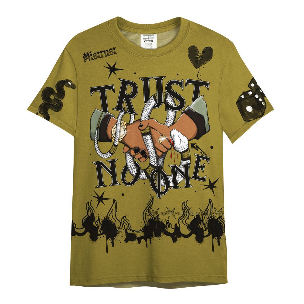 Shirt To Match Air Flightposite Metallic Gold - Trust No One Snake-Bite Doodle Crayon All Over Print