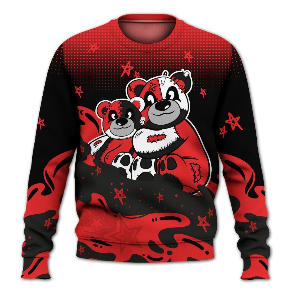 Sweatshirt To Match Red Thunder 4s - Sincere Fondness Bear Stars All Over Print