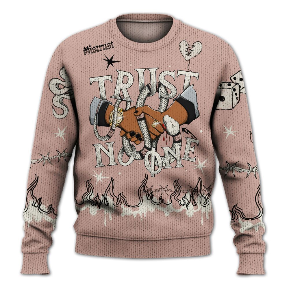 Knitted Sweater To Match Air Force Low 1 Arctic Orange - Trust No One Snake-Bite Doodle Crayon