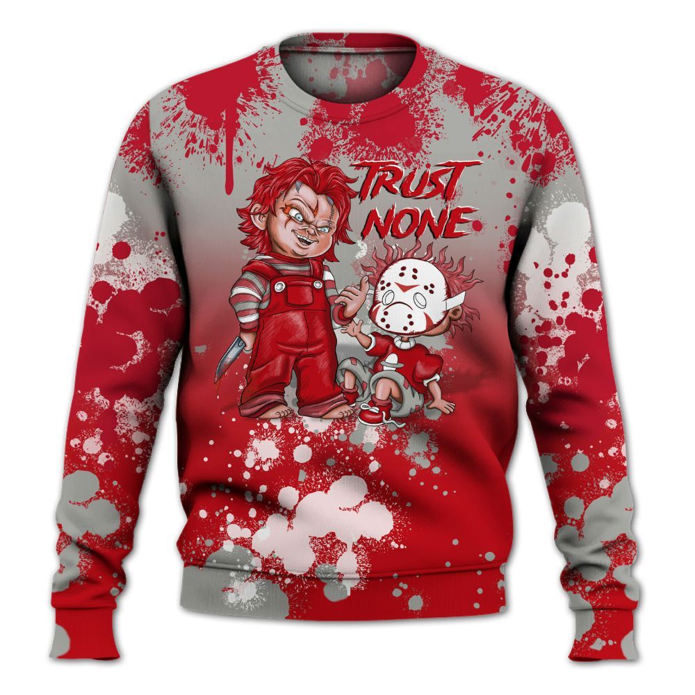 Sweatshirt To Match Air Griffey Max Gray Reds 1s - Trust No One Scary All Over Print