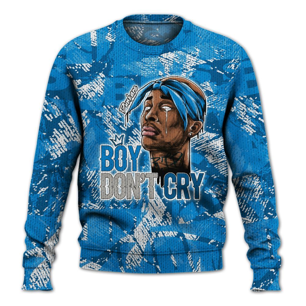 Knitted Sweater To Match Industrial Blue 4s - Boiz Ain't Cry Unique Abstract