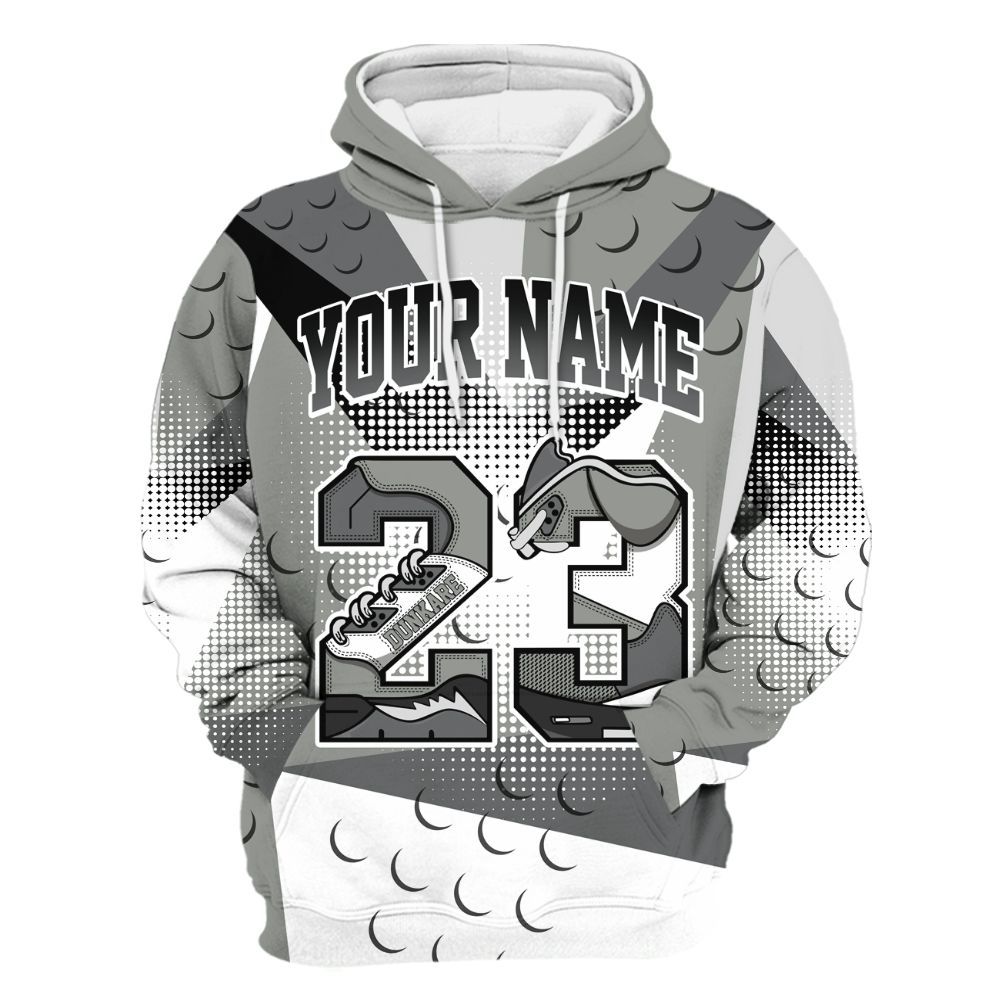 Hoodie To Match Paris Cement Grey 4s - Poly Custom Name Number 23 5s All Over Print
