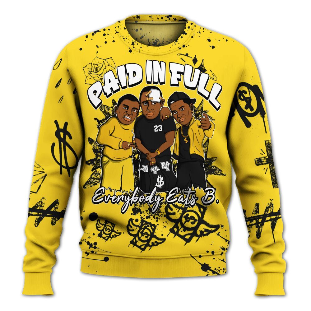 Sweatshirt To Match Retro Thunder 4s - Everybody Paid In Full Crayon All Over Print