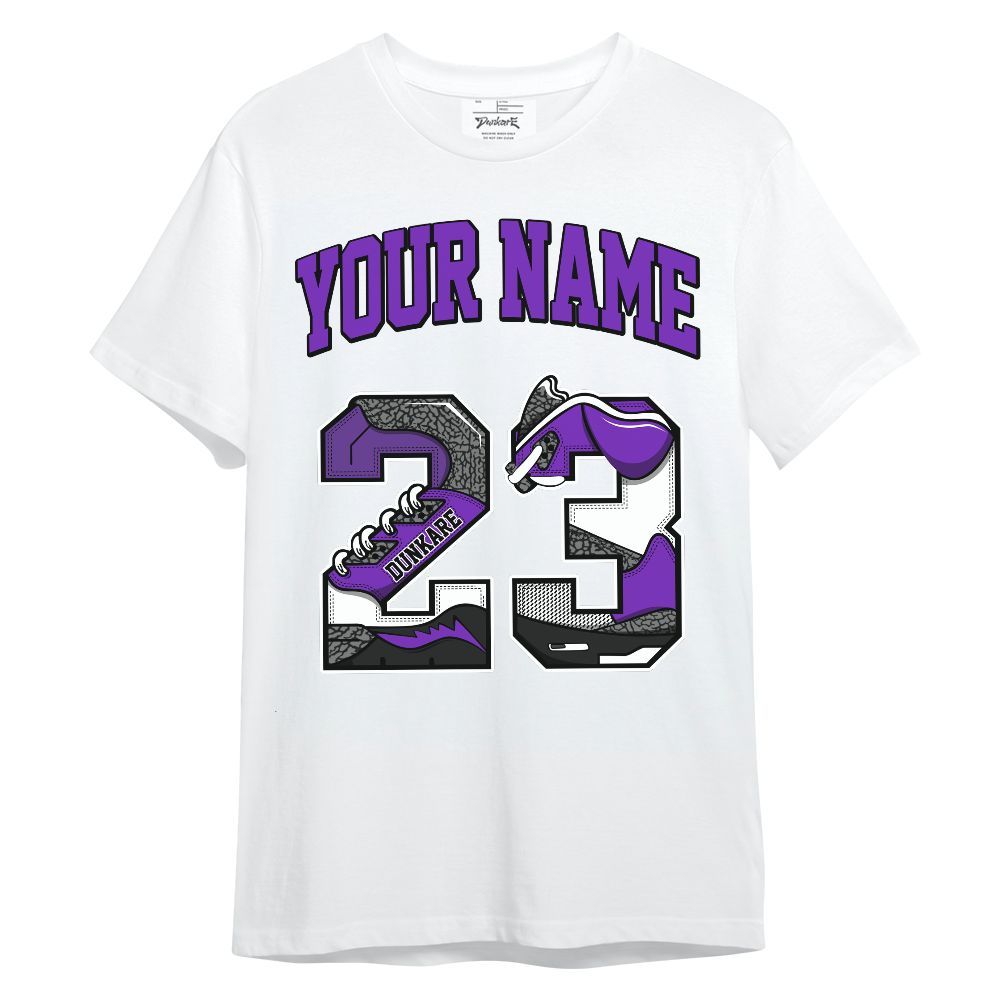 Shirt To Match Retro Dark Iris 3s - Custom Name Number 23 5s Unisex Shirt