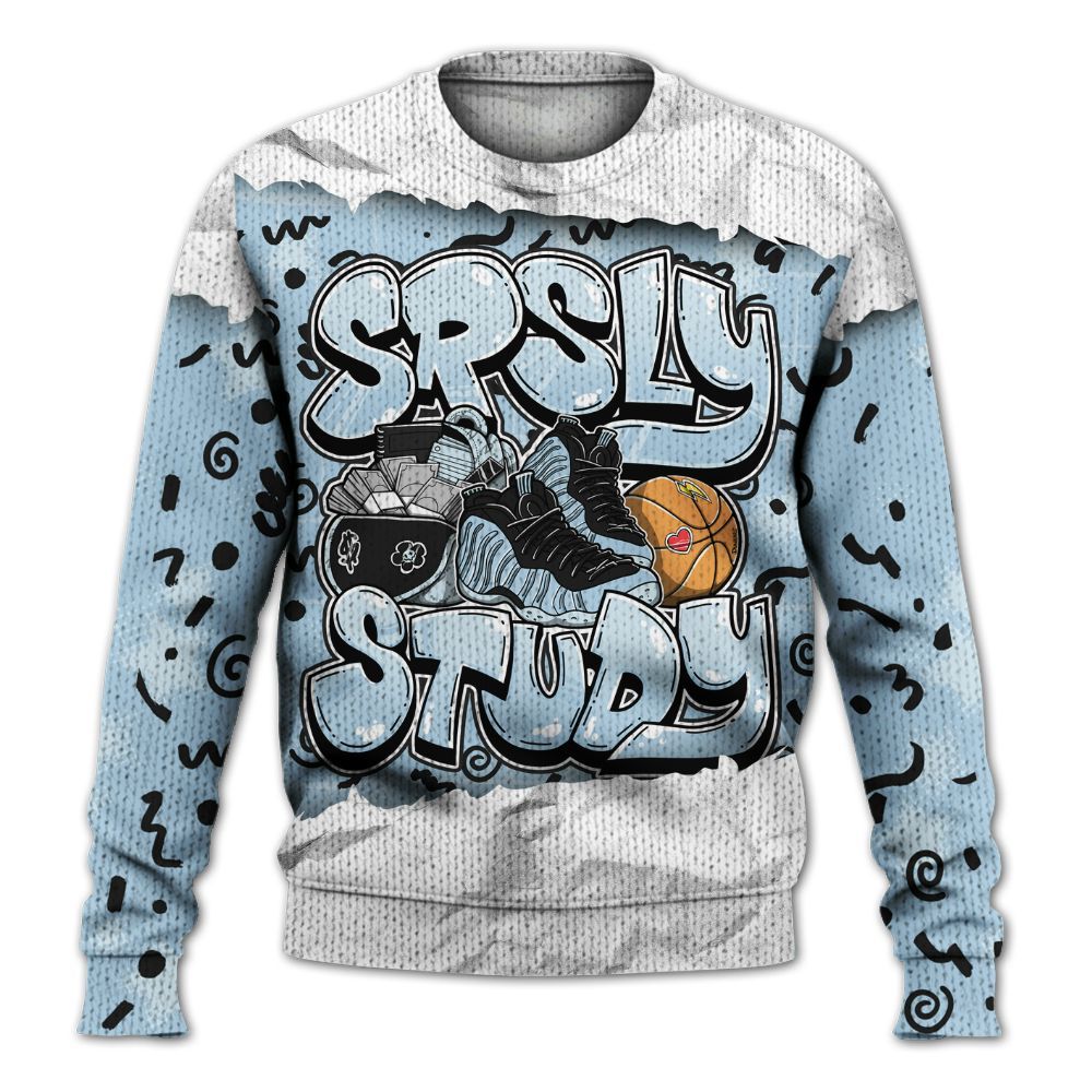 Sweater To Match Foamposite One Psychic Blue - SRSLY Study Doodle Graphic