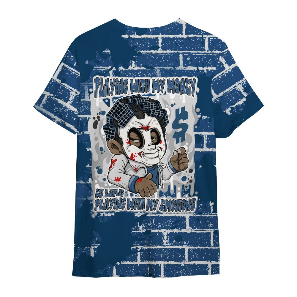 Shirt To Match High OG Midnight Navy 1s - Playing With My Money Graphic Halloween All Over Print