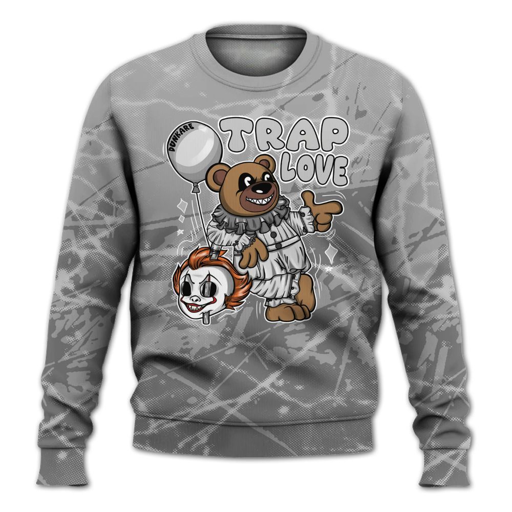 Sweatshirt To Match Black Wolf Grey 12s - Trap Loves Bear Profound All Over Print